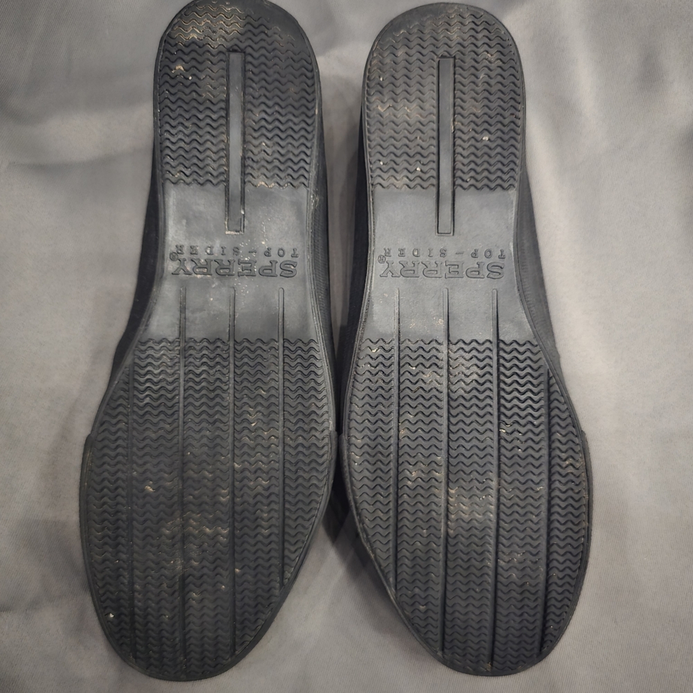 Sperry Mens Black Canvas Boat Shoes 12 - Picture 6 of 9